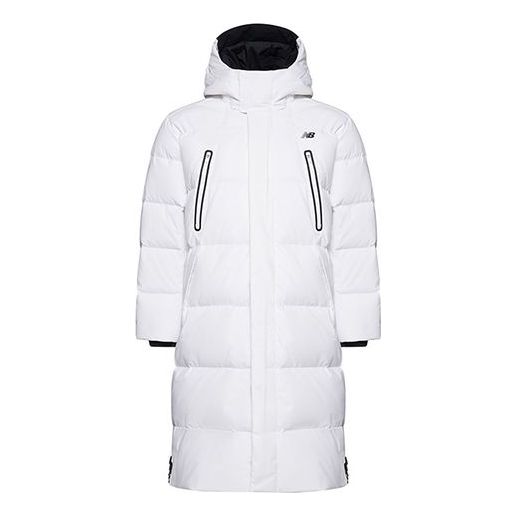 New Balance Nylon Street Style Plain Long Down Jacket Asia Sizing 'White' NP846061-WT