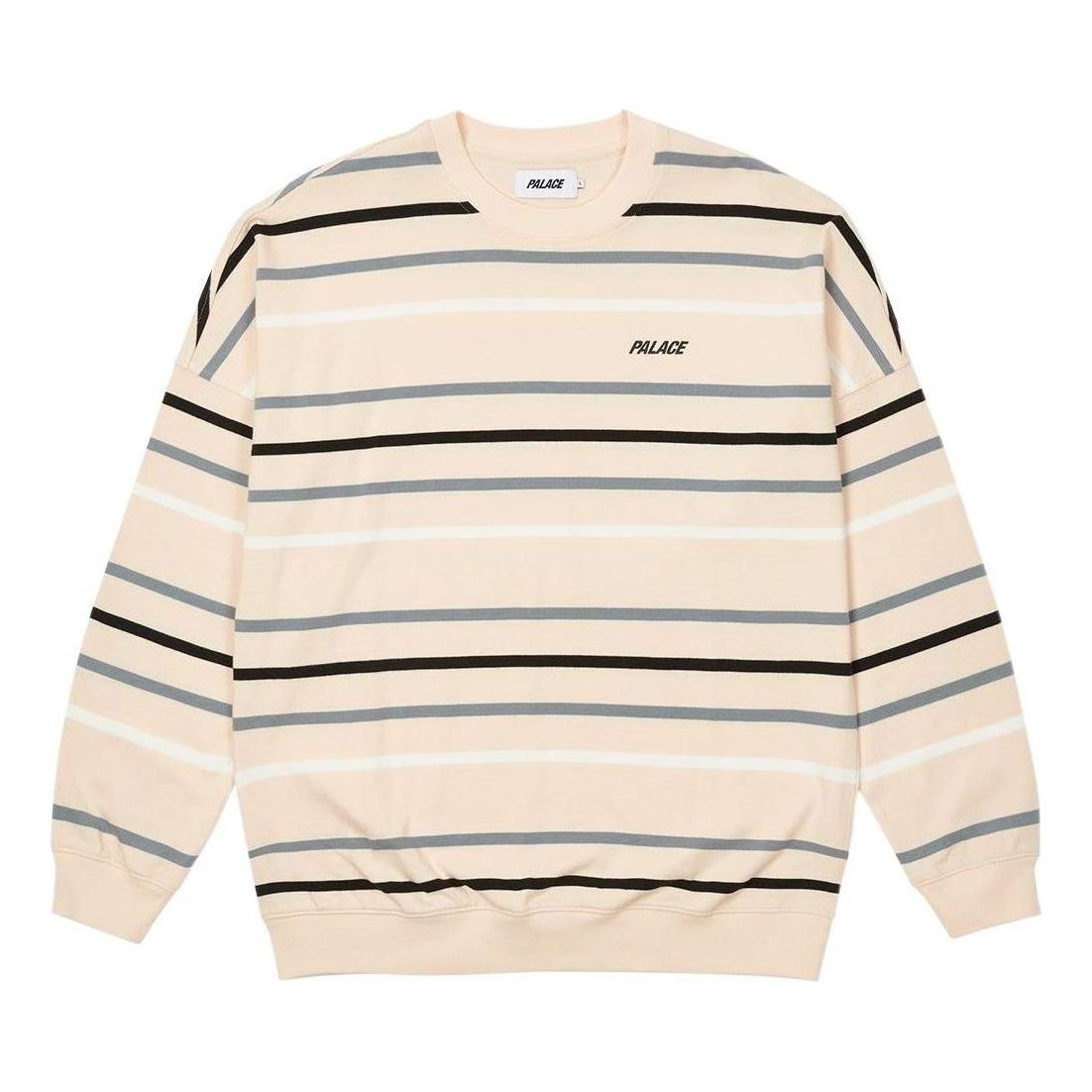 Palace Stripe Drop Shoulder Crew 'Stone' P22ES064