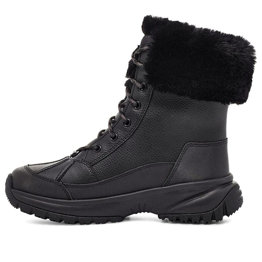 (WMNS) UGG Yose Fluff Snow Boots Black 1112328-BLK