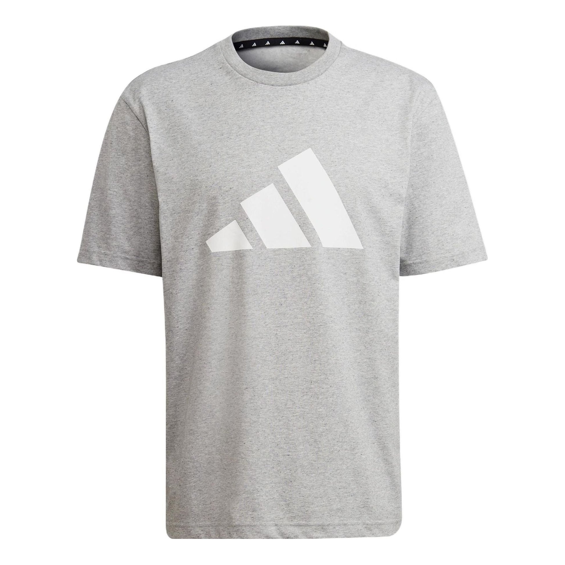 Men's adidas Logo Printing Pattern Round Neck Pullover Short Sleeve Gray T-Shirt HA7682