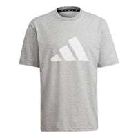 Men's adidas Logo Printing Pattern Round Neck Pullover Short Sleeve Gray T-Shirt HA7682