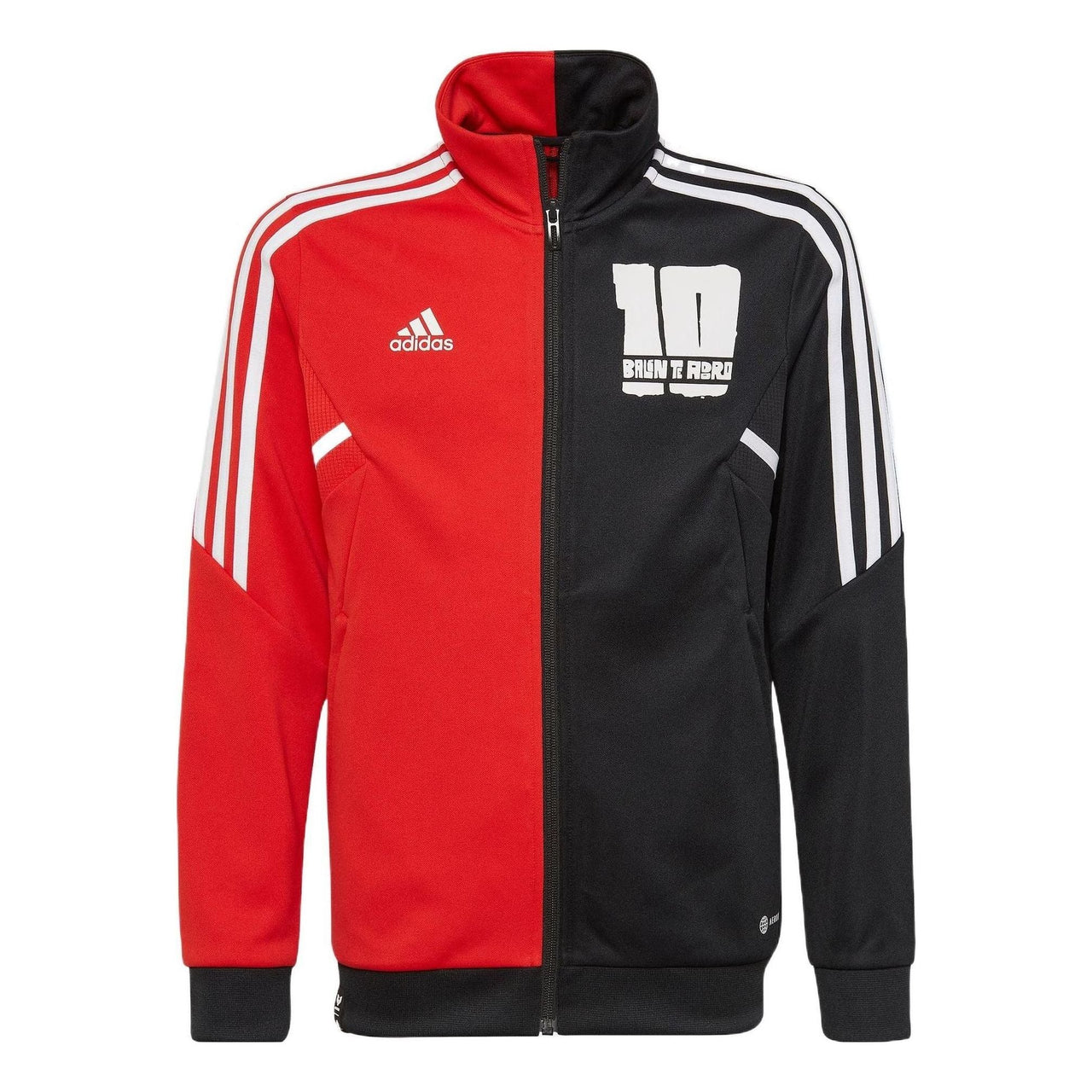 (GS) adidas Messi Olympic Jacket Asia Sizing 'Black Red White' HI3777