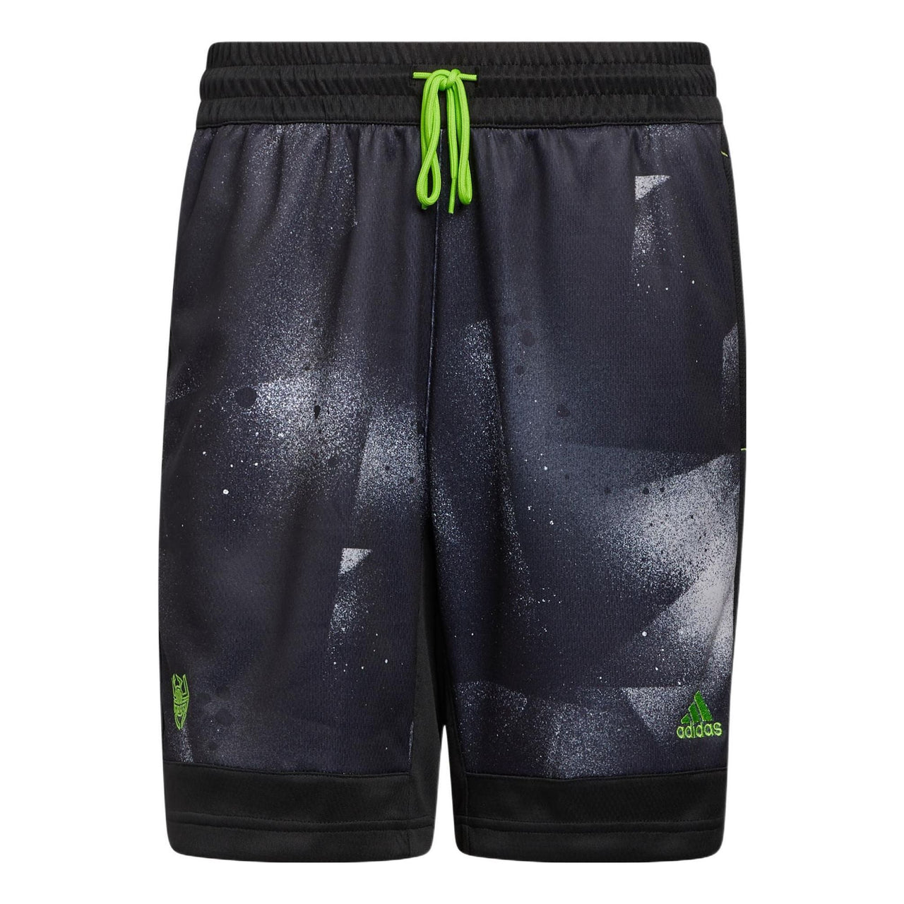 Men's adidas Stripe Contrasting Colors Printing Brand Logo Lacing Shorts Black HB5424