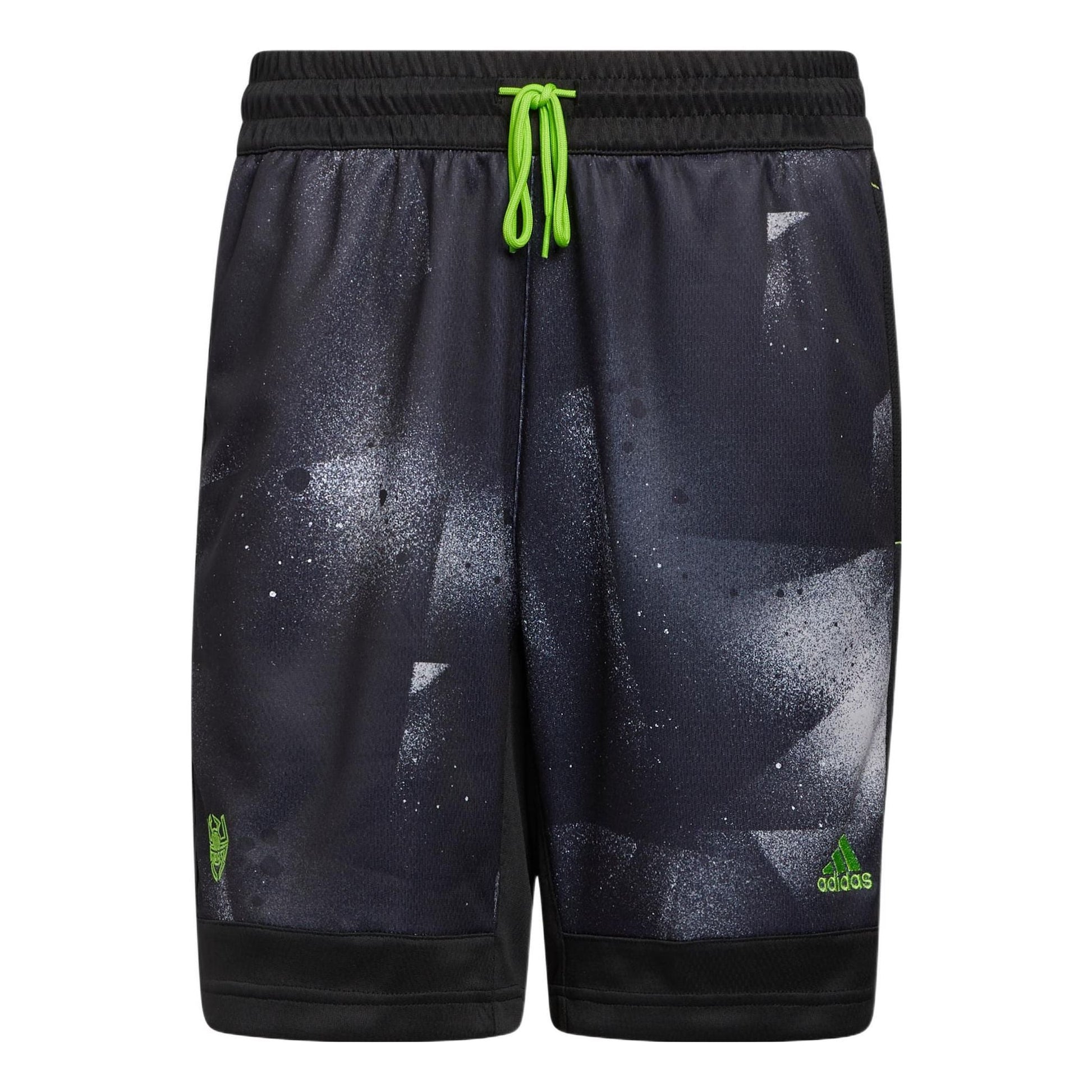 Men's adidas Stripe Contrasting Colors Printing Brand Logo Lacing Shorts Black HB5424