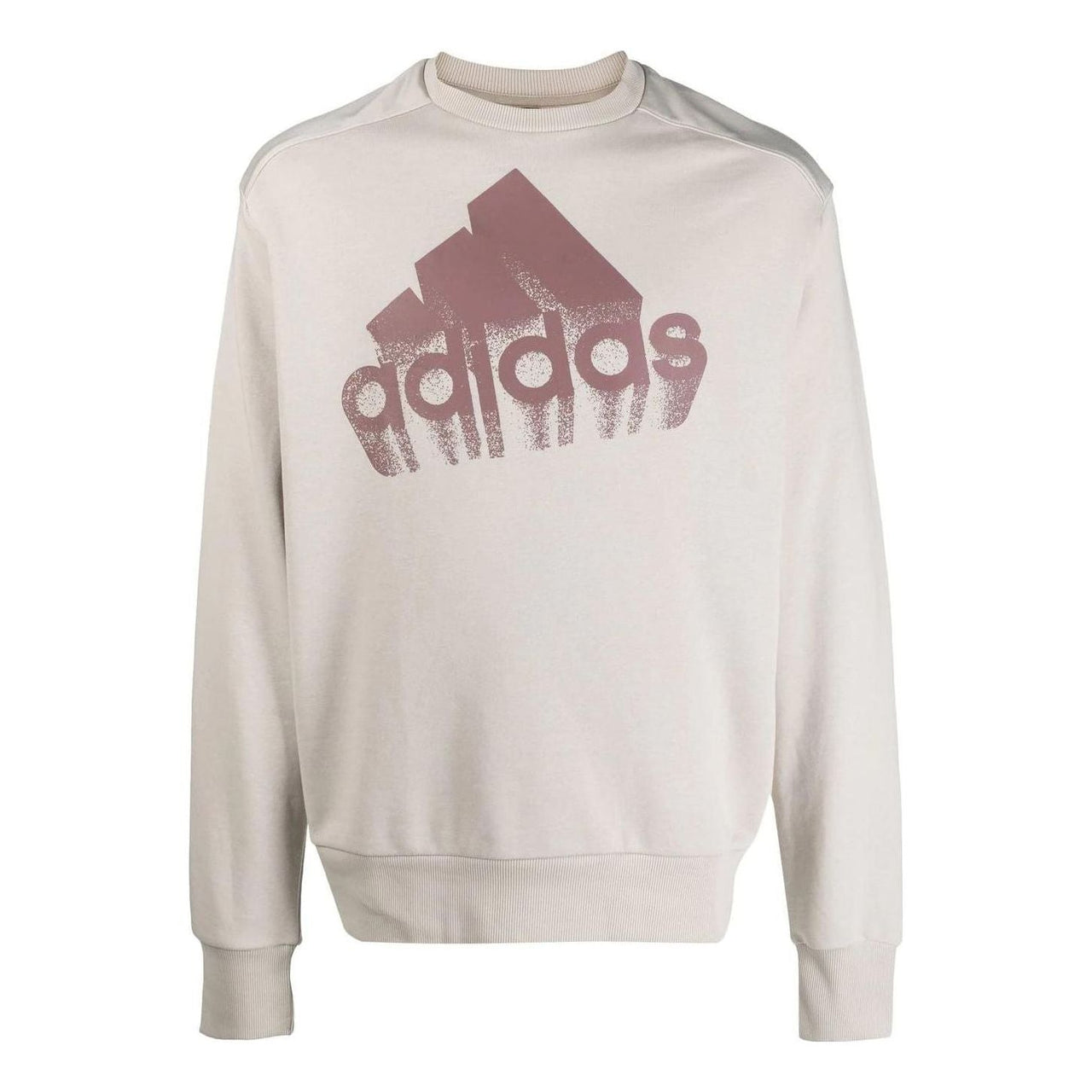 Men's adidas Printing Large Logo Round Neck Pullover Long Sleeves Gray HK0364