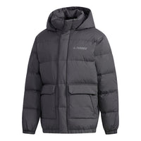 adidas Xplr Sh Dwn Jkt Outdoor Woven Detachable hooded down Jacket Black FJ9230