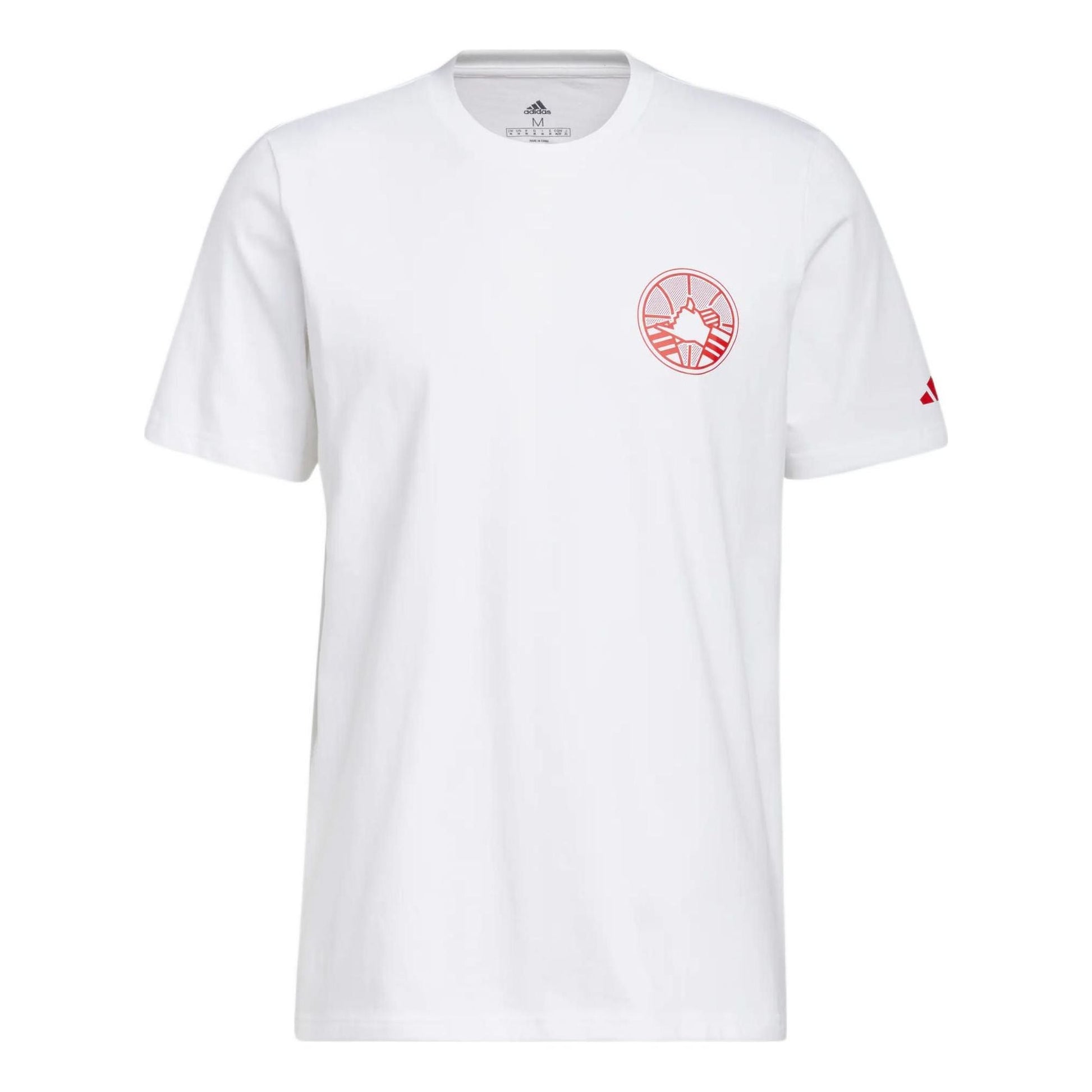 Men's adidas Harden Dynasty Logo Printing Round Neck Pullover Short Sleeve White T-Shirt IC8109