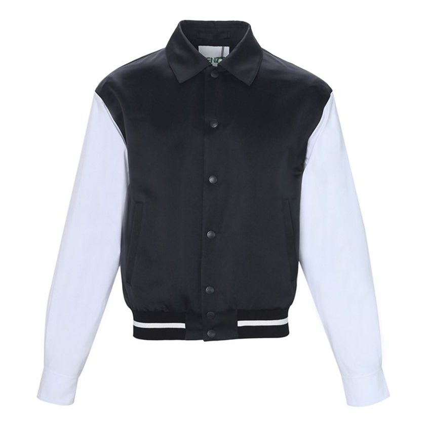 Men's KENZO Stand Collar Casual Tops Jacket Black White Colorblock FA55BL1961NS-99
