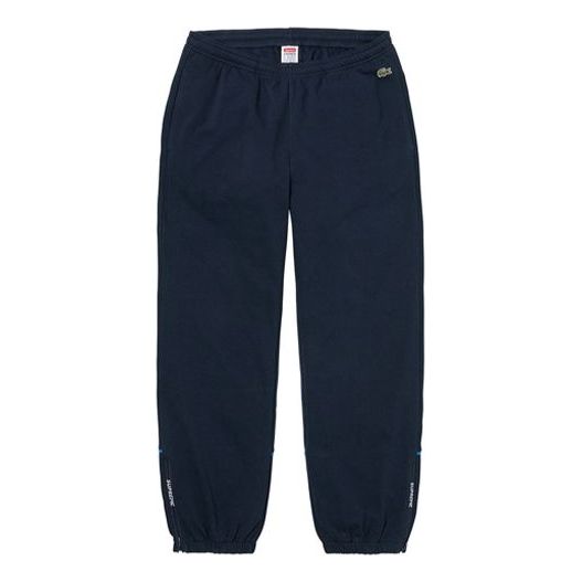 Supreme FW19 Week 5 x LACOSTE Pique Pant Crossover Retro Long Pants Unisex Navy Blue SUP-FW19-558