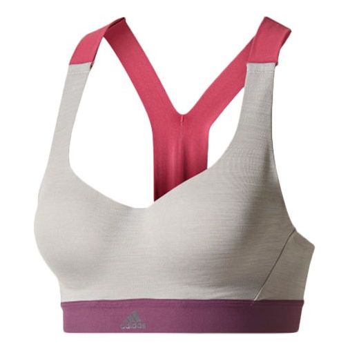 (WMNS) adidas Stronger For It Racer Bra Asia Sizing 'Grey Red' BR0483