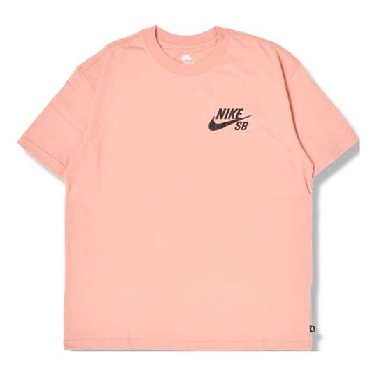 Nike SB Skateboard Logo Printing Sports Skateboard Short Sleeve Apricot Pink DC7818-824