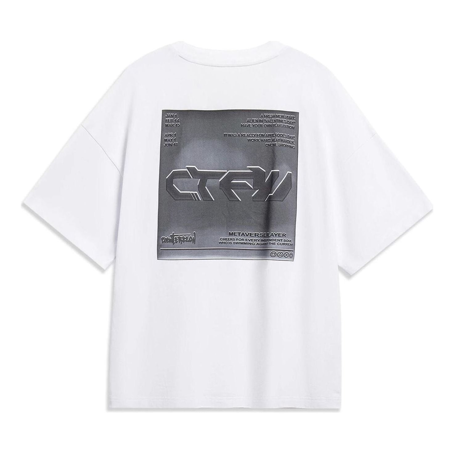 Li-Ning Counterflow Graphic T-shirt 'White' AHST599-2
