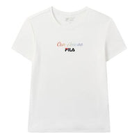(WMNS) FILA Colorful Alphabet Printing Short Sleeve White F11W028112F-WT
