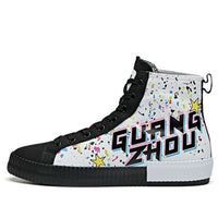 ANTA Guangzhou Graffiti High Top Canvas Shoes 'White Black' 11948620-4