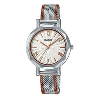 CASIO Female DRESS Japan / South Korea Fashion White Analog LTP-E411MSR-7ADF