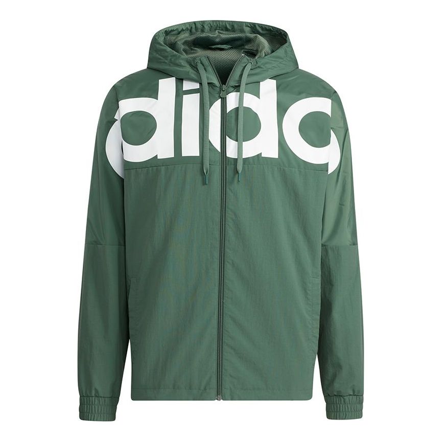 adidas neo M Icons C+ Wb Casual Sports Alphabet Logo Printing Hooded Jacket Green H14224