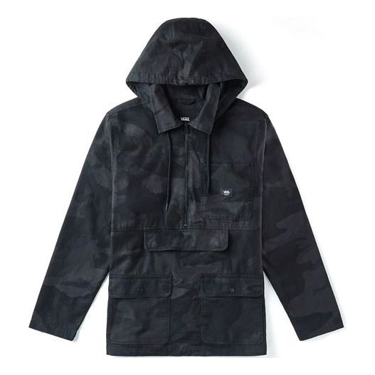 Men's Vans Cargo Big Pocket Sports Camouflage Jacket Black VN0A49P929B
