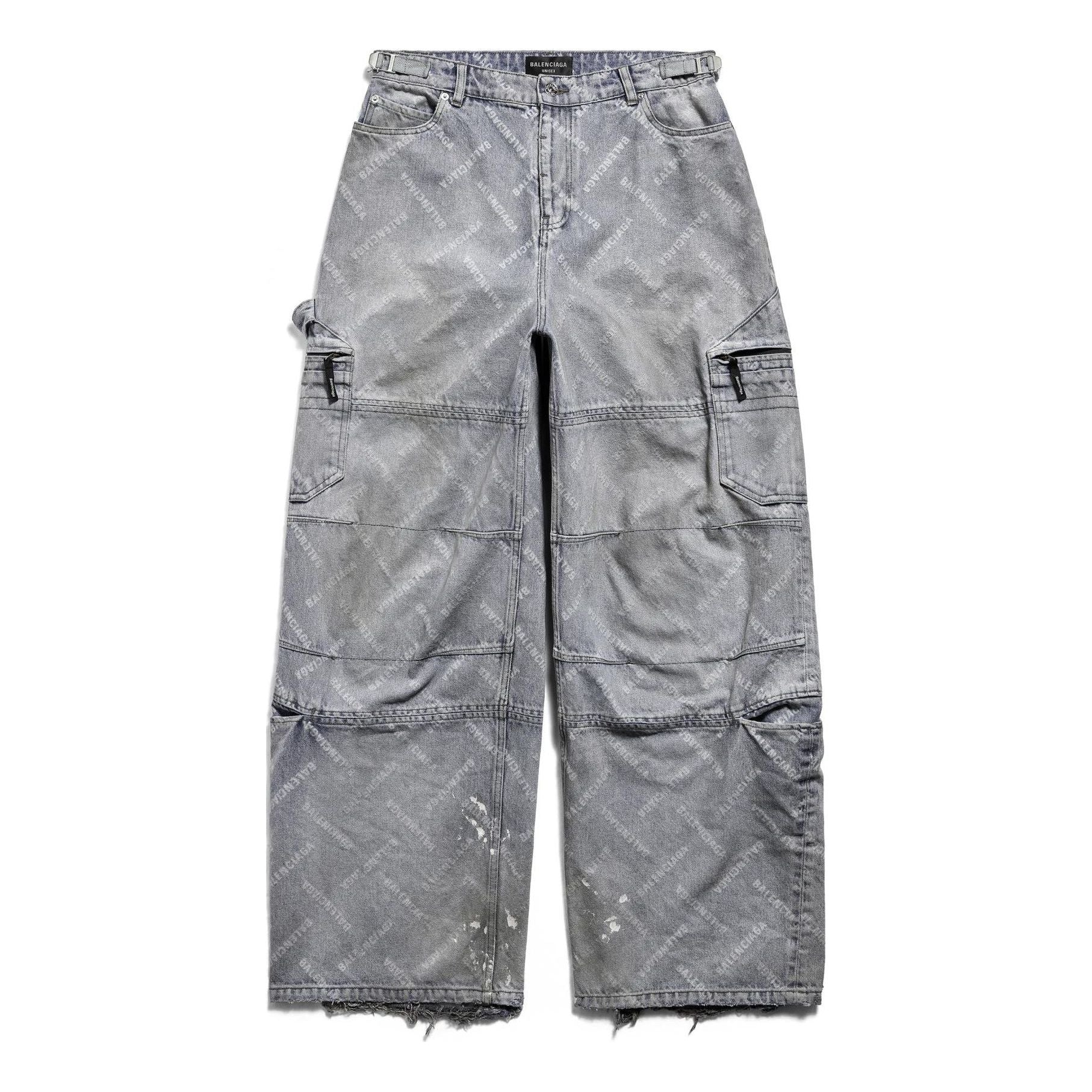 Balenciaga Bal Diagonal Allover Cargo Pants 'Light Blue' 767971TDW144979