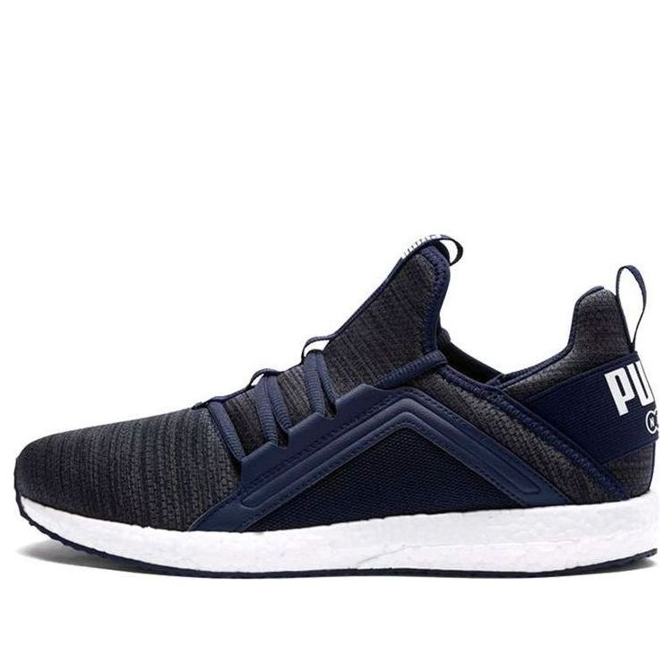 PUMA Mega Energy Heather Knit Low Running Shoes Black/White/Blue 191095-03