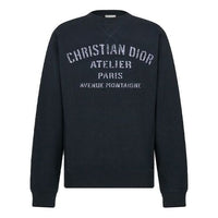 DIOR Lettered Round Neck Pullover Sweater For Men Navy 043J655A0531-C589