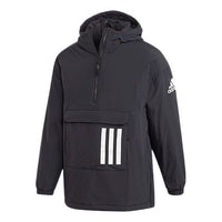 adidas Casual Sports warm hooded padded Jacket Black DZ1437