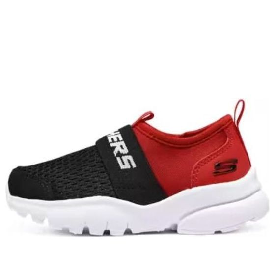 (GS) Skechers Slip-On Sport Shoes 'Black Red' 405215N-BKRD