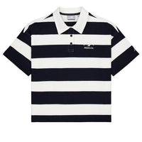 (WMNS) New Balance Striped Polo Shirt Asia Sizing 'Black White' NFE22412-MIX