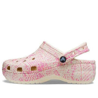 (WMNS) Crocs Classic Platform Snake Print Clogs 'Pink' 207328-2Y3