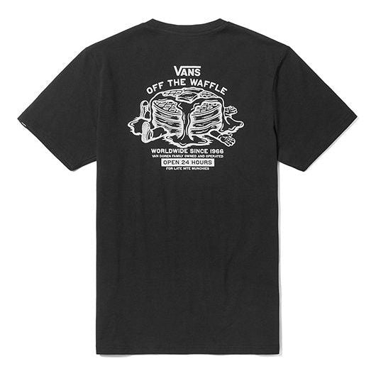 Men's Vans Off The Waffle Printing Round Neck Short Sleeve Black VN0A3ZN1BLK