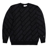 Men's UNDEFEATED Logo Embroidered Alphabet Printing Round Neck Fleece Lined Black UNDSW20054DPD