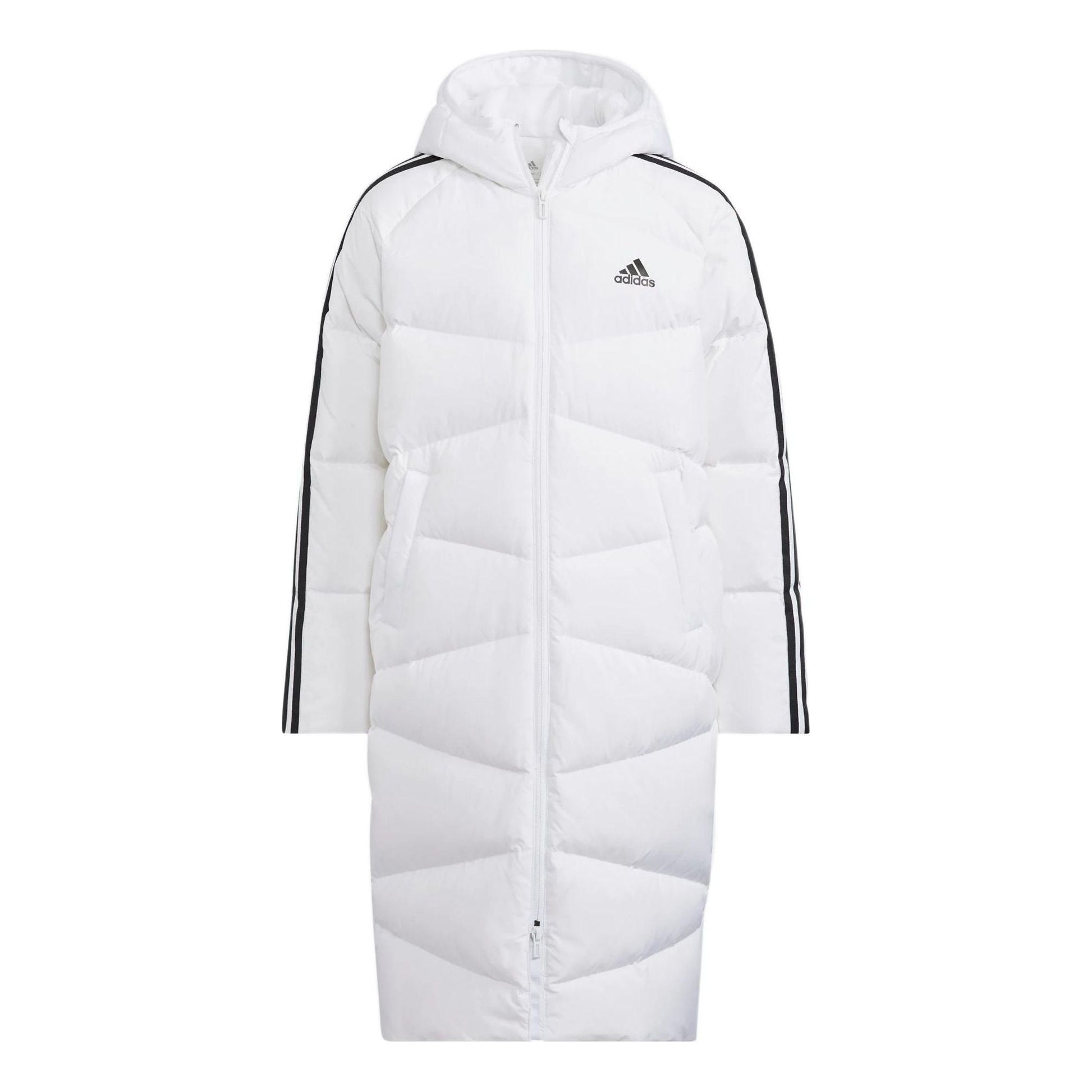 (GS) adidas Padding 3-Stripe Long Length Down Jacket Asia Sizing 'Whtie' HM7165