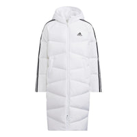 (GS) adidas Padding 3-Stripe Long Length Down Jacket Asia Sizing 'Whtie' HM7165