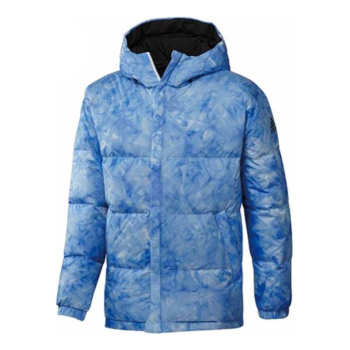 adidas Rev Tiedye Down Outdoor Sports hooded down Jacket Blue GF0093