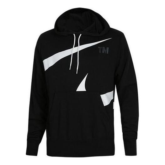 Nike Semi-Brushed Back Pullover Hoodie 'Black White' DD6011-010