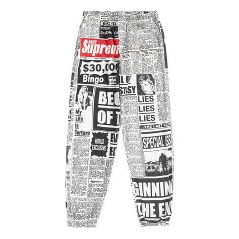 Supreme FW18 Newsprint Skate Pant White Pants Bundle Feet Pants Unisex SUP-FW18-839