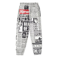 Supreme FW18 Newsprint Skate Pant White Pants Bundle Feet Pants Unisex SUP-FW18-839