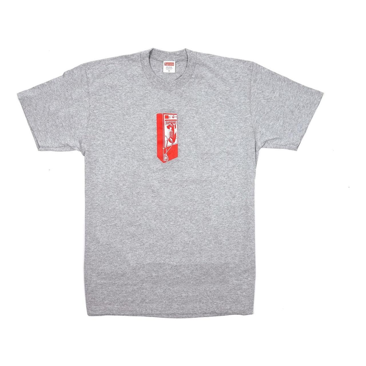 Supreme FW18 Payphone Tee Heather Grey Public Phone Printing Short Sleeve Unisex Gray SUP-FW18-462