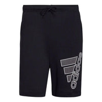 Men's adidas Alphabet Logo Printing Drawstring Lacing Straight Shorts Japanese Version Black HD9466