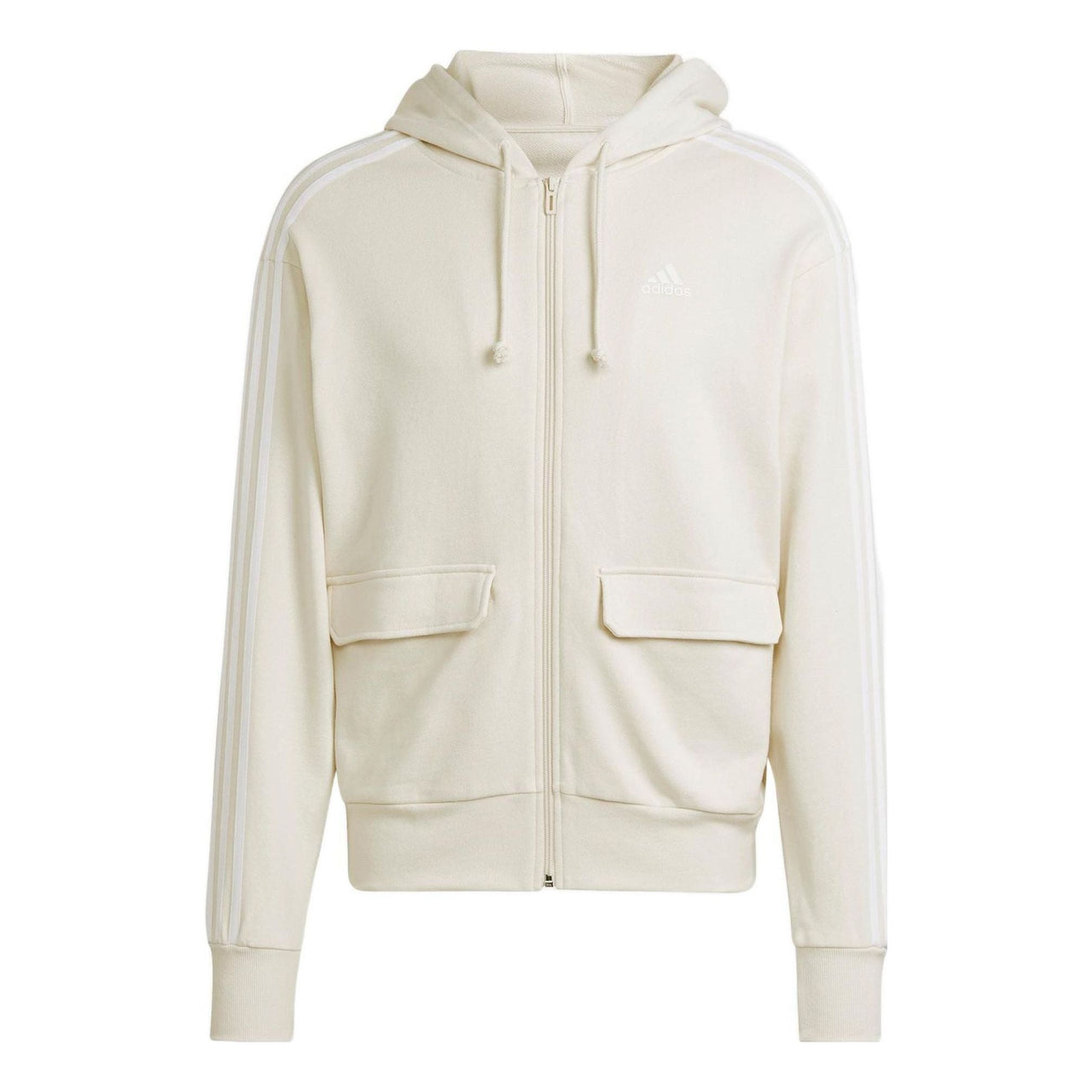 Men's adidas Alphabet Florets Cartoon Funny Printing Sports Hooded Zipper Jacket White HR4314