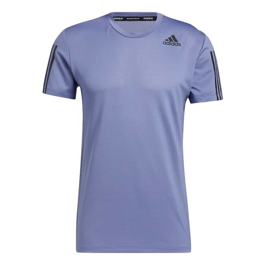 adidas Primeblue Aeroready Sports Training Quick-dry Short Sleeve Men's Purple H16878