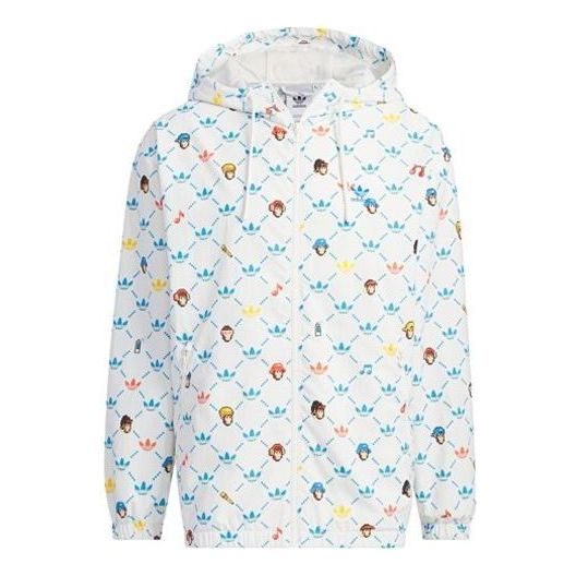 adidas originals x Monkey Kingdom Windbreaker Jacket 'White Multicolor' IP1790