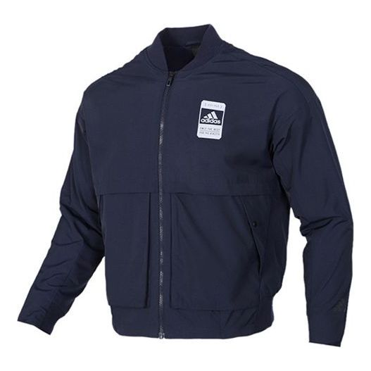 adidas logo Printing Reflective Casual Sports Jacket Blue FJ0171
