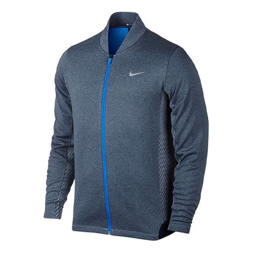 Nike Stand Collar Windproof Stay Warm Baseball Collar Zipper Jacket Blue Dark blue 708091-410