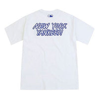 MLB Popcorn Series New York Yankees Basic Printing Round Neck Short Sleeve Unisex White 31TSSC931-50W