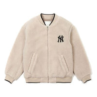 MLB New York Yankees Lambs Wool Jacket Unisex Beige 31JPF1061-50B