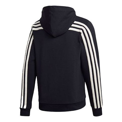 adidas Winter 3-stripes Stay Warm Sports Loose Hooded Jacket Black GM0902