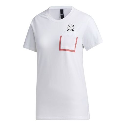 (WMNS) adidas Panda Pocket Tee Sports Stylish Short Sleeve White GL5645