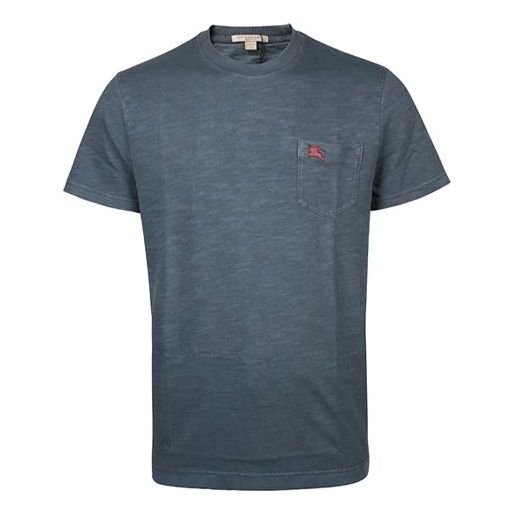 Men's Burberry SS20 Casual Cotton Short Sleeve Gray Blue 3930309