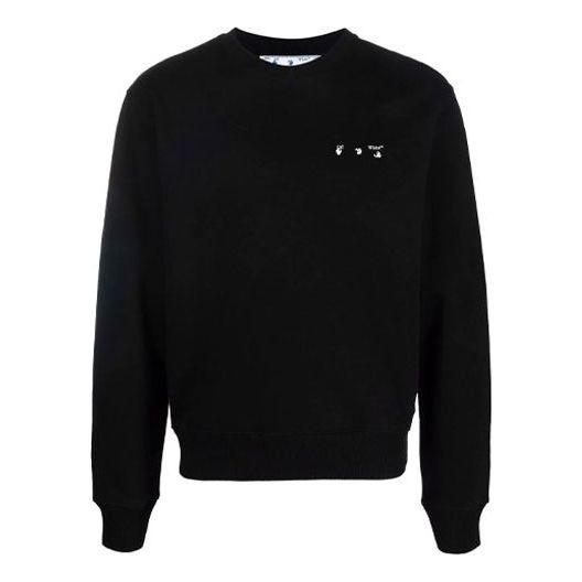 Off-White FW21 Arrow Pattern Round Neck Pullover Version Black OMBA025F21FLE0071001