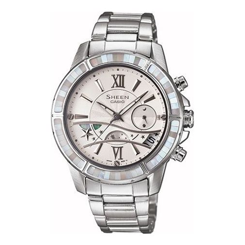 CASIO SHEEN Waterproof Stainless Steel Strap White Analog SHE-5514D-7AR